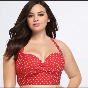 Torrid Red polka dot bikini top size 0